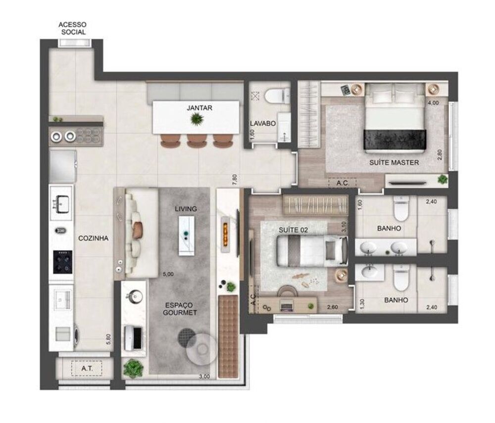 Apartamento, 2 quartos, 93 m² - Foto 1