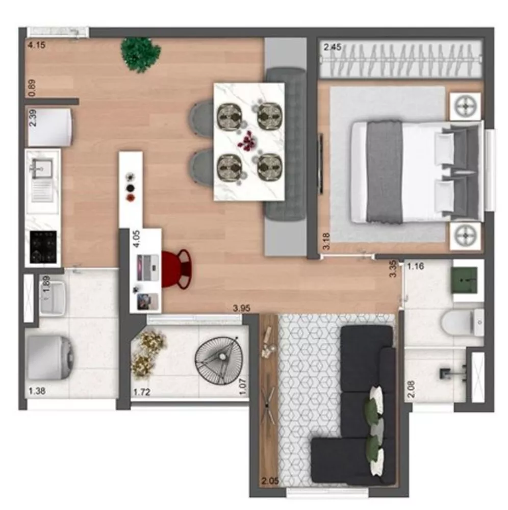 Apartamento à venda com 2 quartos, 37m² - Foto 4