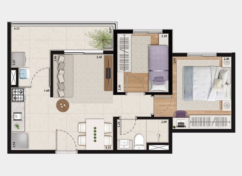 Apartamento, 2 quartos, 37 m² - Foto 4