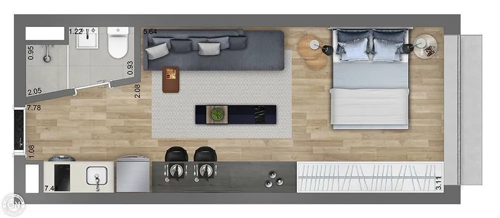Kitnet-Studio, 32 m² - Foto 8