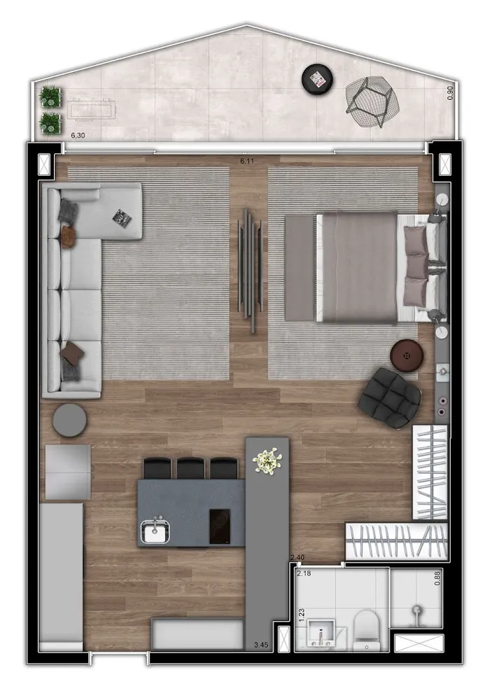 Apartamento, 1 quarto, 104 m² - Foto 12