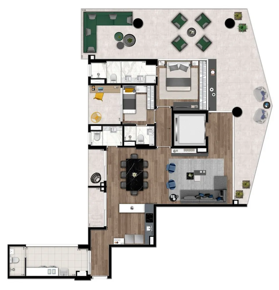 Apartamento, 1 quarto, 104 m² - Foto 2
