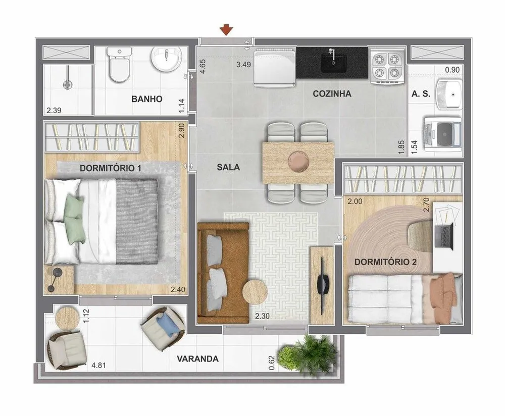 Apartamento, 1 quarto, 34 m² - Foto 9