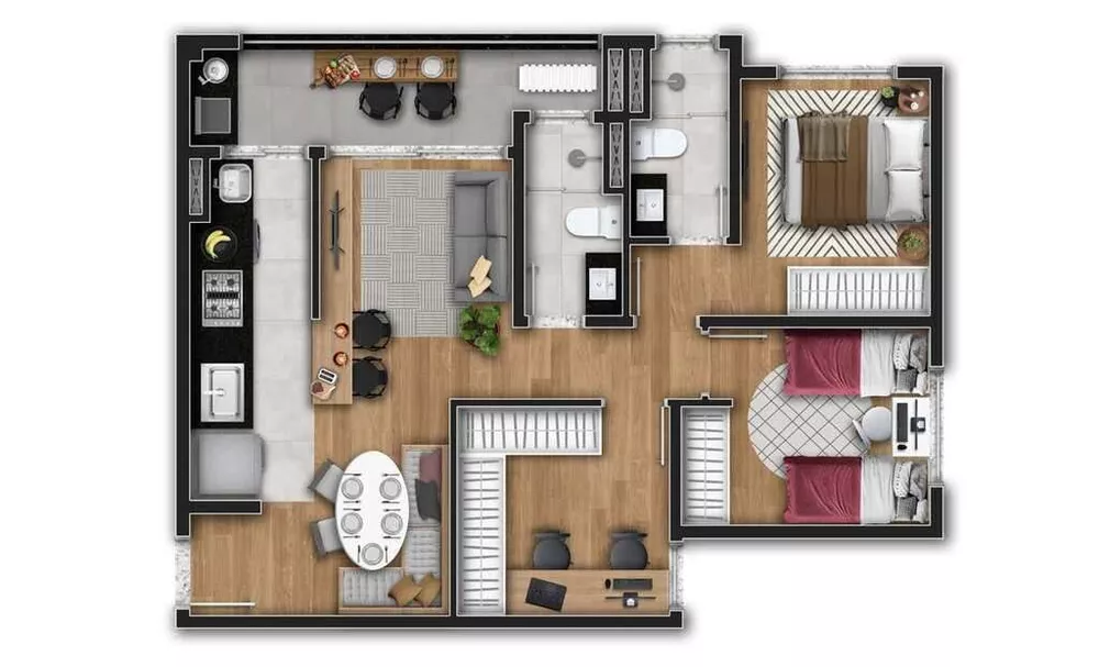 Apartamento à venda com 3 quartos, 66m² - Foto 3