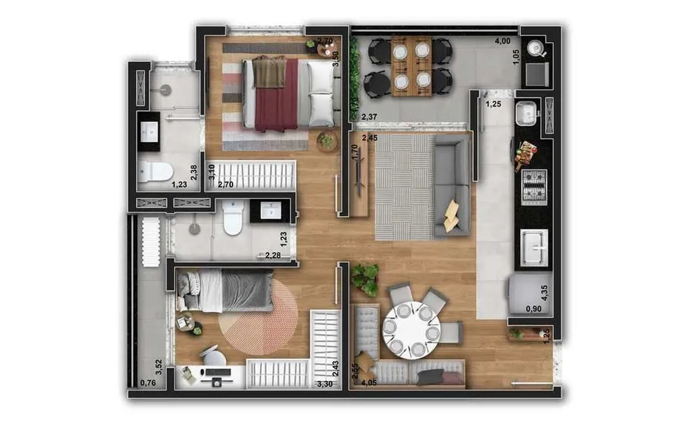 Apartamento, 3 quartos, 66 m² - Foto 7