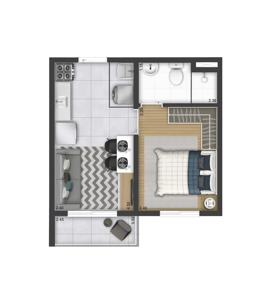 Apartamento, 2 quartos, 33 m² - Foto 6