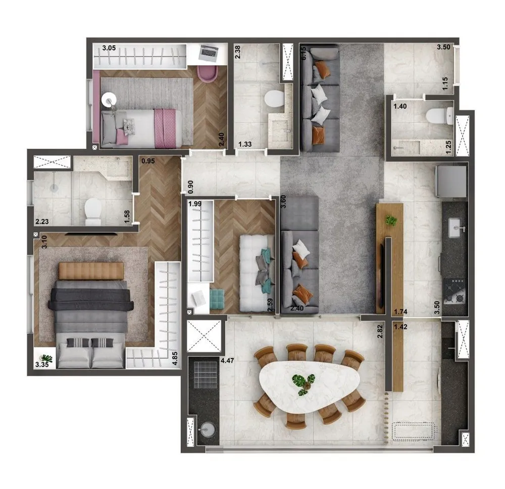 Apartamento, 2 quartos, 70 m² - Foto 8