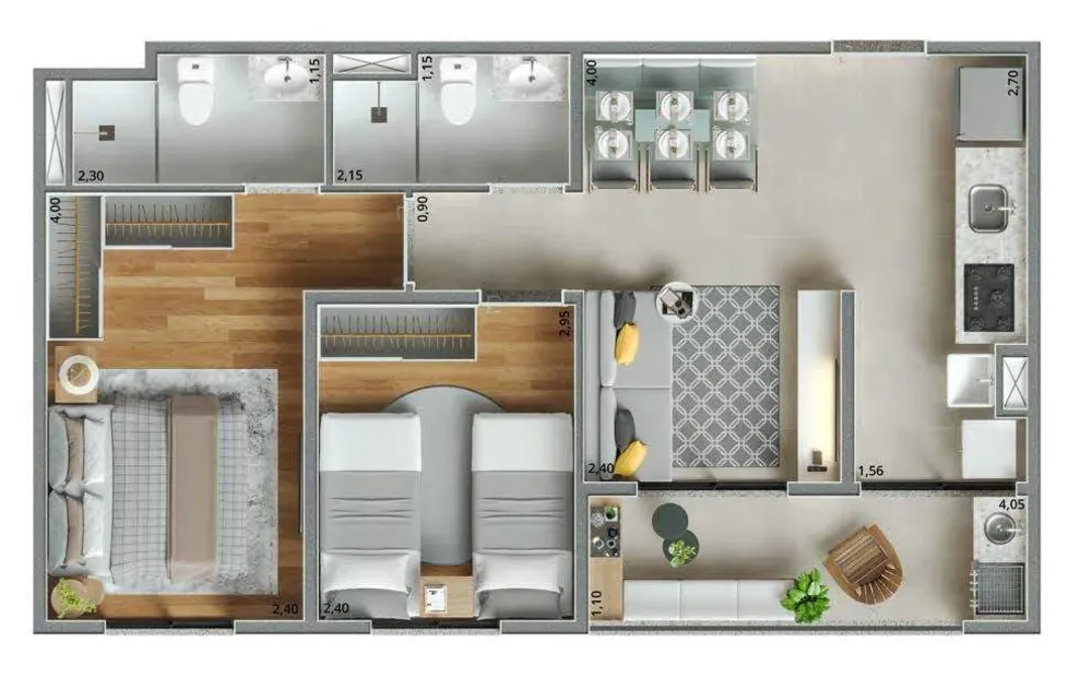Apartamento, 2 quartos, 52 m² - Foto 8