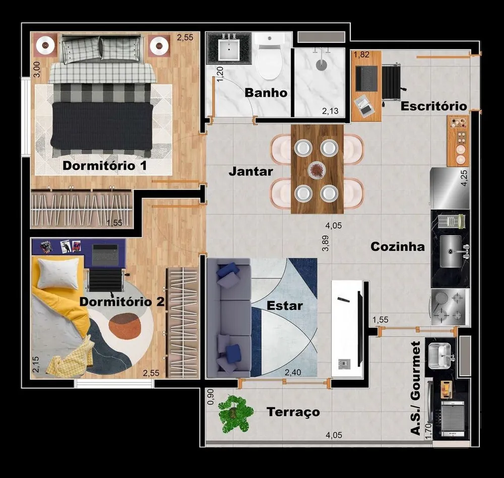 Apartamento, 2 quartos, 42 m² - Foto 3