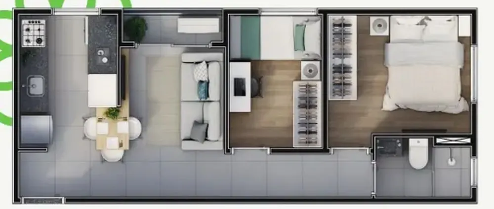 Apartamento, 2 quartos, 35 m² - Foto 1