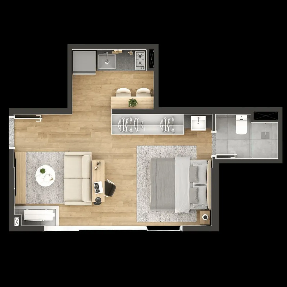 Kitnet-Studio, 26 m² - Foto 2
