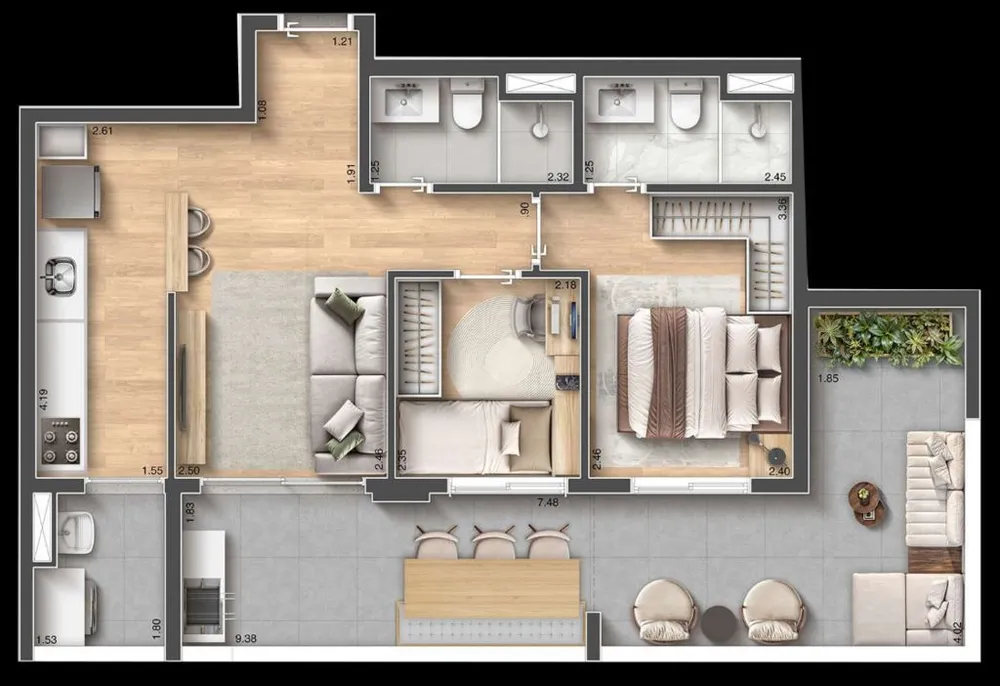 Apartamento, 2 quartos, 60 m² - Foto 7