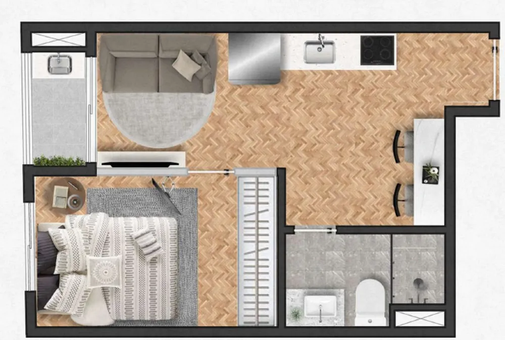 Kitnet-Studio, 24 m² - Foto 1
