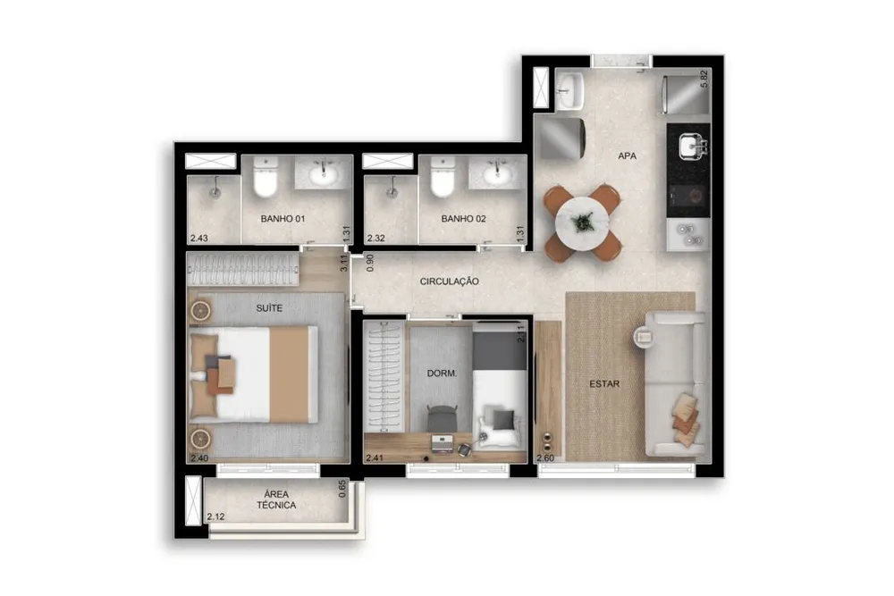 Apartamento, 3 quartos, 67 m² - Foto 6