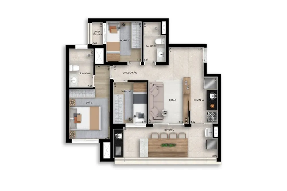 Apartamento, 3 quartos, 67 m² - Foto 7