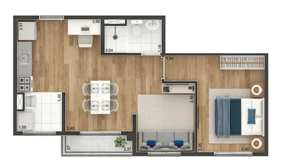 Apartamento, 2 quartos, 37 m² - Foto 8