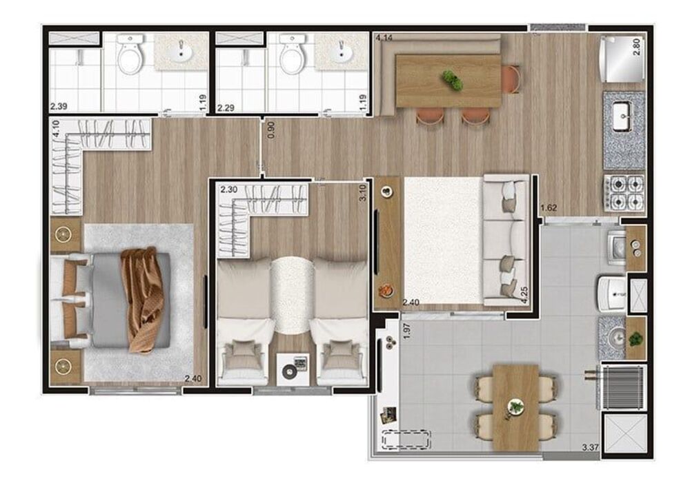 Apartamento à venda com 3 quartos, 69m² - Foto 12
