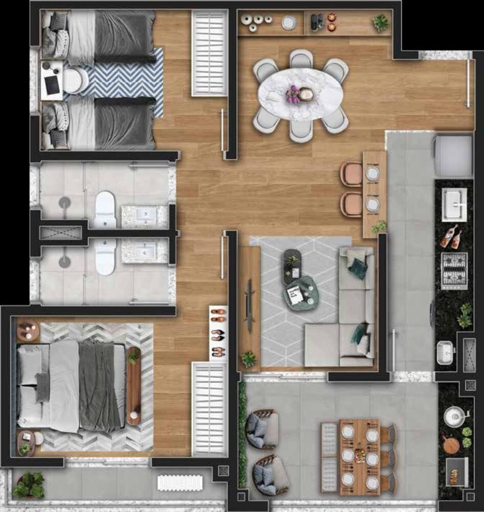 Apartamento, 2 quartos, 66 m² - Foto 2