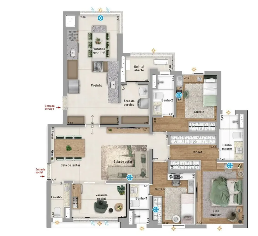 Apartamento, 3 quartos, 160 m² - Foto 8