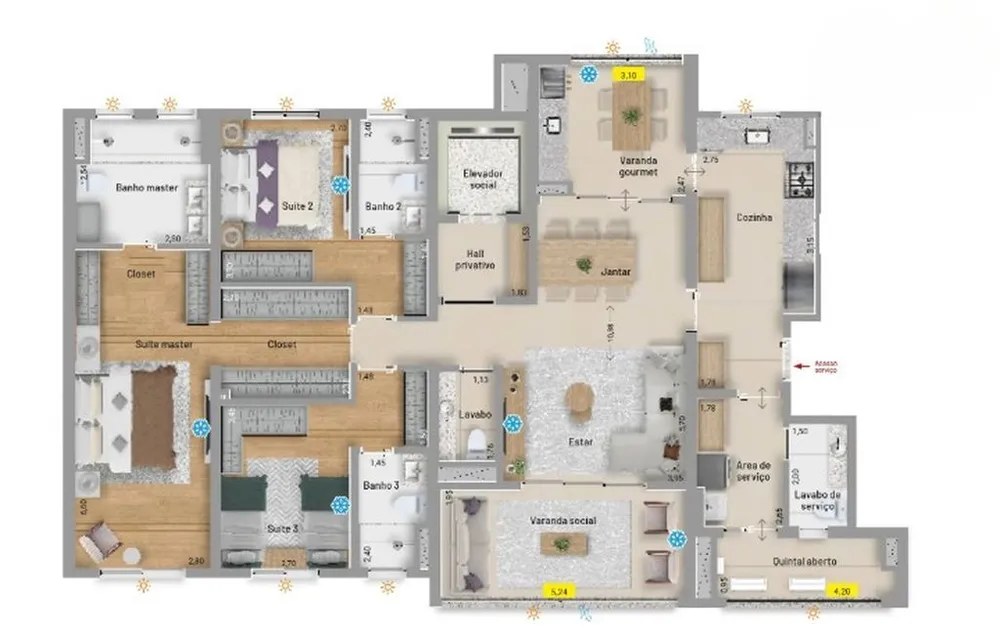 Apartamento, 3 quartos, 160 m² - Foto 7