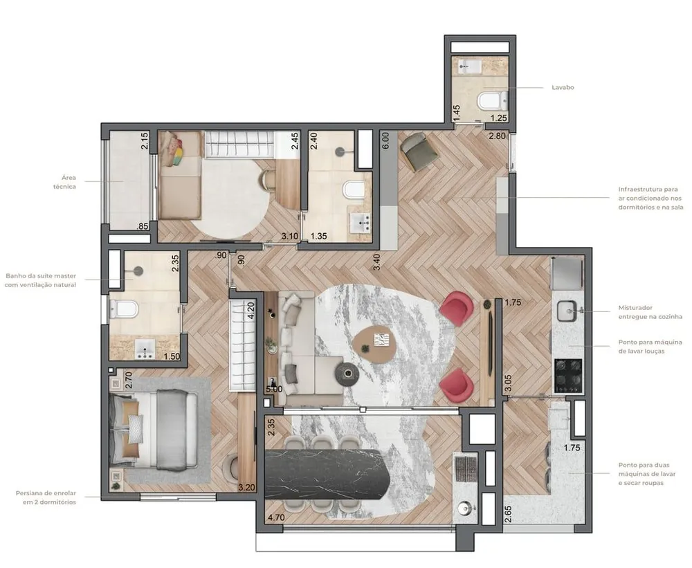Apartamento, 2 quartos, 66 m² - Foto 12