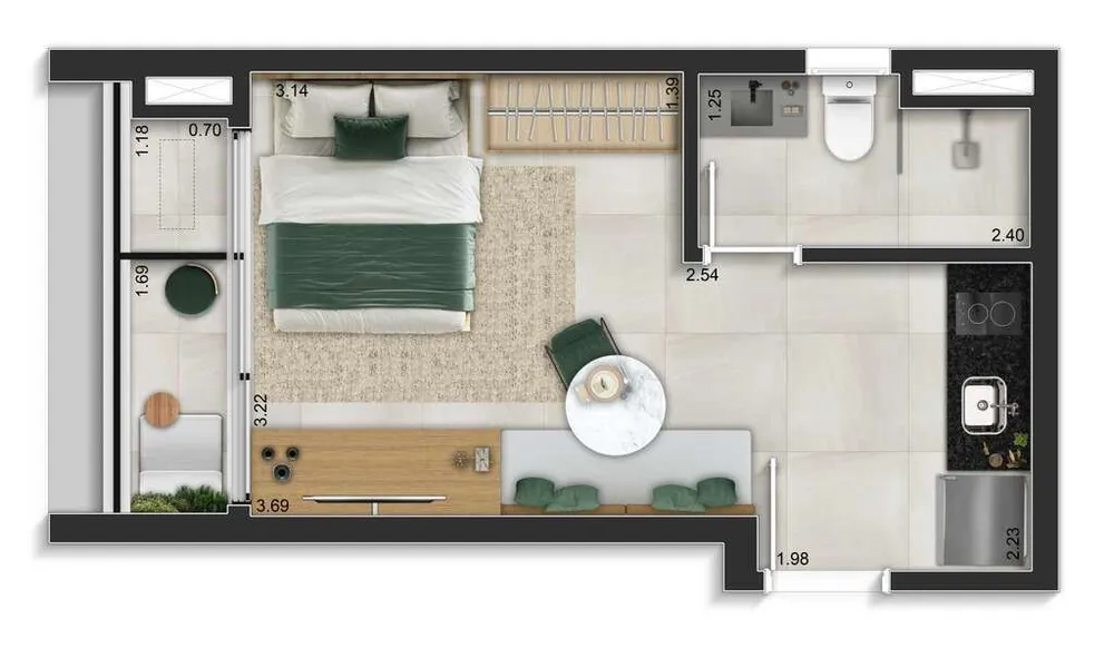 Kitnet-Studio, 24 m² - Foto 11