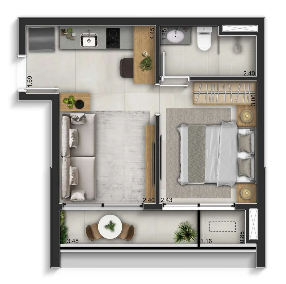 Kitnet-Studio, 24 m² - Foto 6
