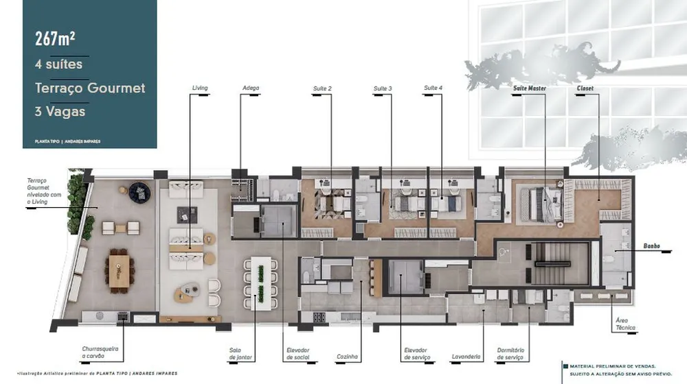 Apartamento, 4 quartos, 267 m² - Foto 6