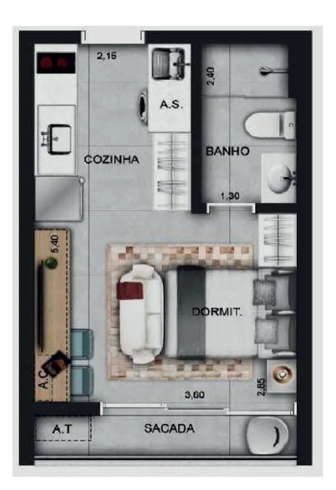 Apartamento, 2 quartos, 52 m² - Foto 5