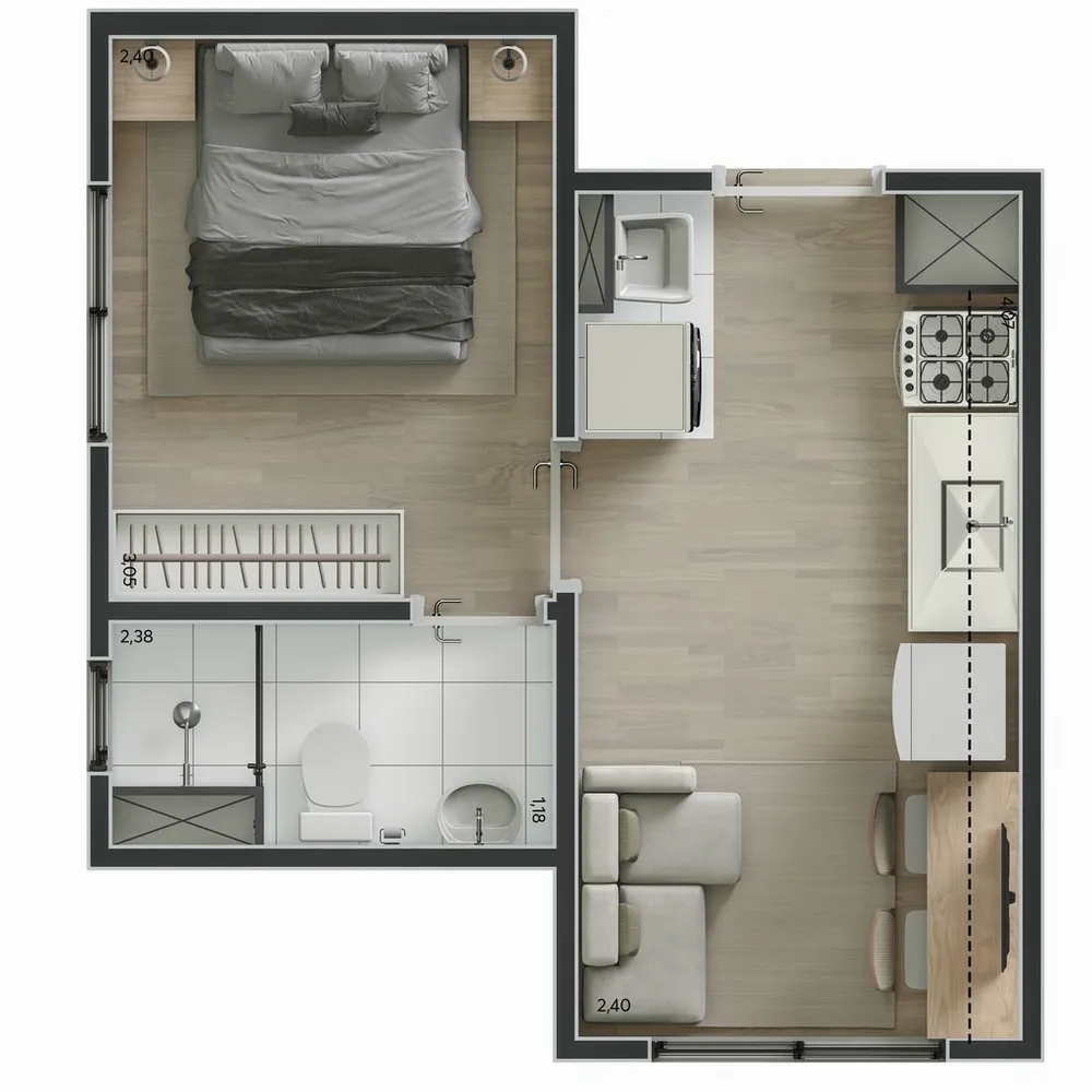 Apartamento, 2 quartos, 33 m² - Foto 10