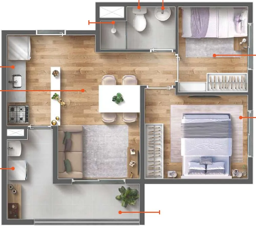 Apartamento, 2 quartos, 43 m² - Foto 4
