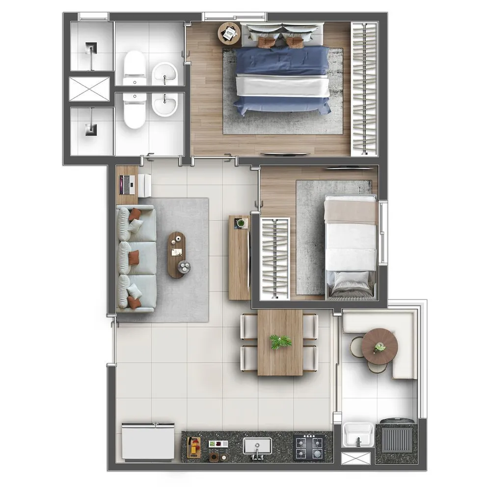 Apartamento, 2 quartos, 36 m² - Foto 9