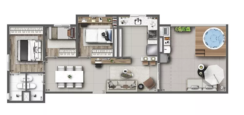 Cobertura, 3 quartos, 81 m² - Foto 1