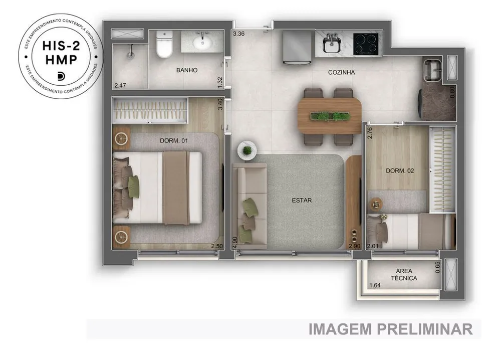 Apartamento, 1 quarto, 30 m² - Foto 2