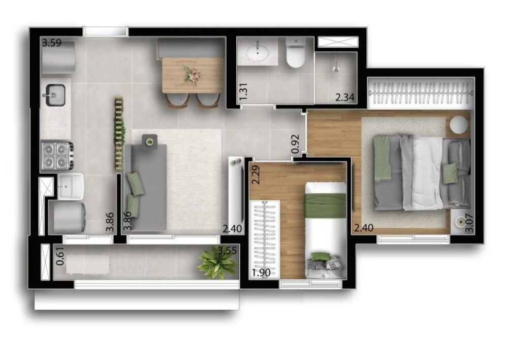 Apartamento, 1 quarto, 30 m² - Foto 8