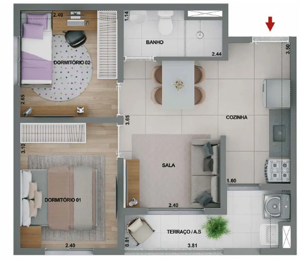 Apartamento, 2 quartos, 34 m² - Foto 4