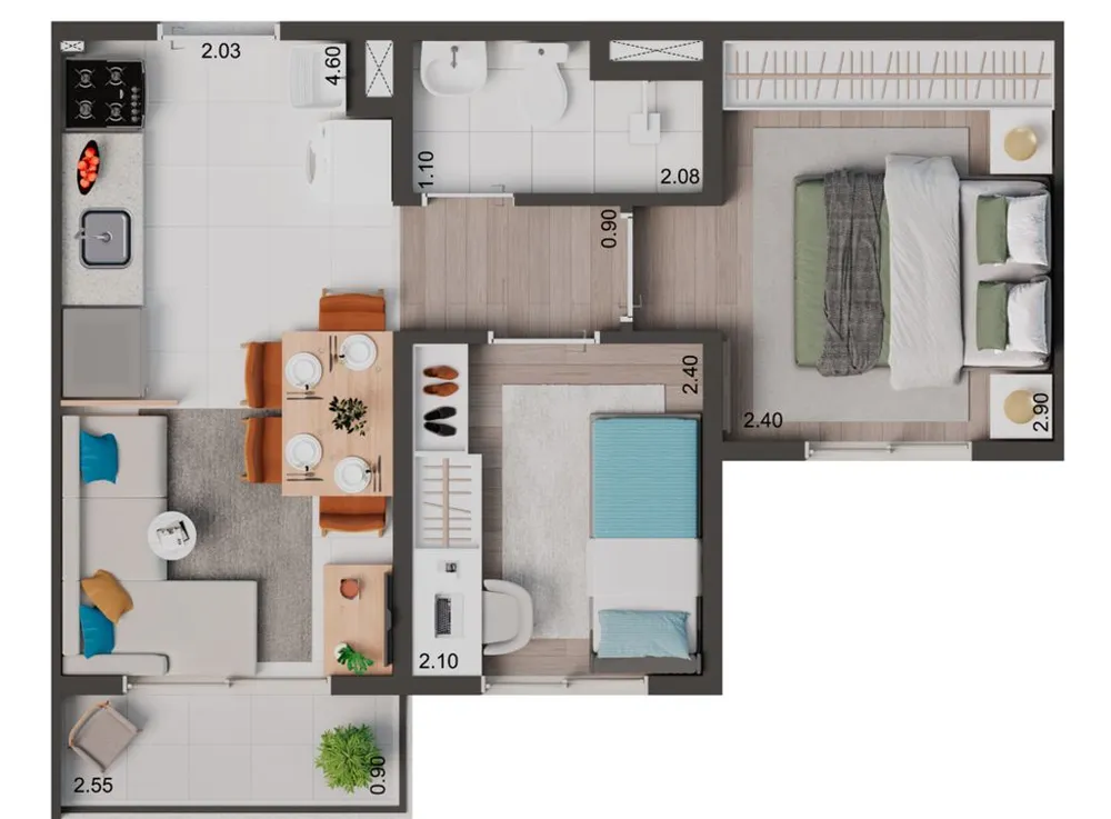 Apartamento, 2 quartos, 31 m² - Foto 8