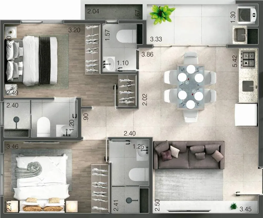 Apartamento, 2 quartos, 53 m² - Foto 7