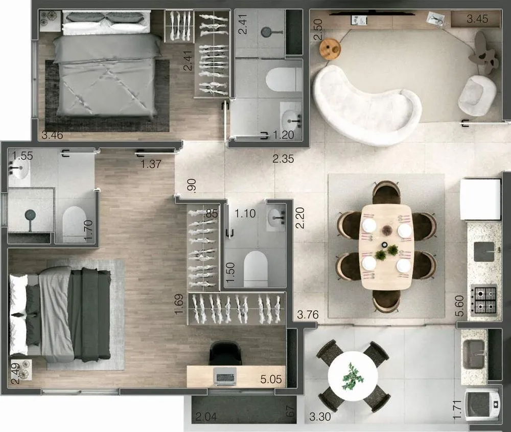Apartamento, 2 quartos, 53 m² - Foto 6
