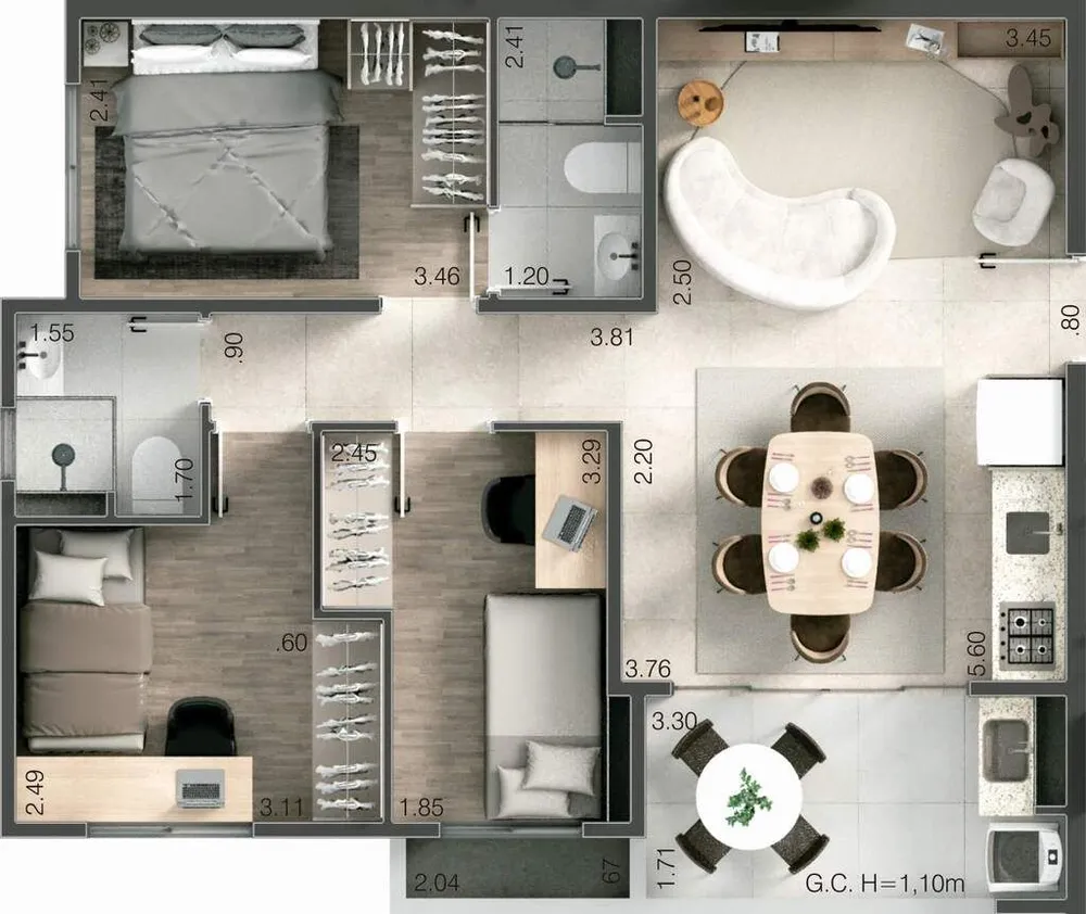 Apartamento, 3 quartos, 64 m² - Foto 6