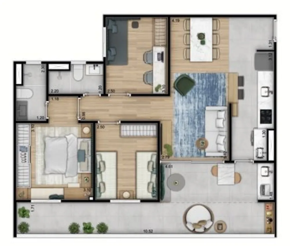Apartamento, 2 quartos, 75 m² - Foto 3