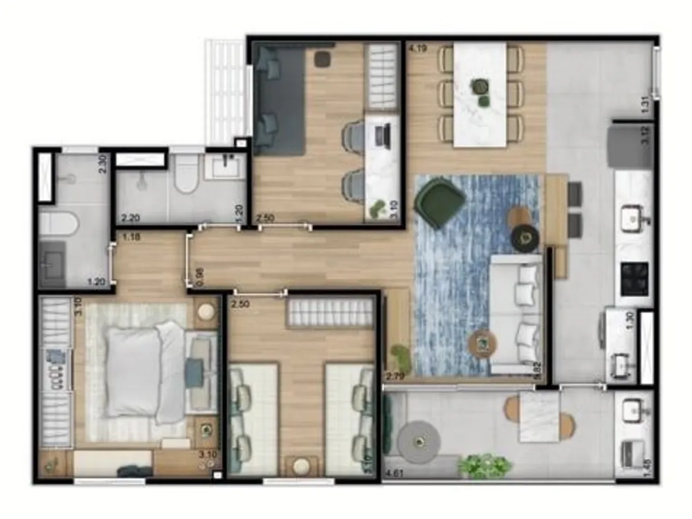Apartamento, 2 quartos, 75 m² - Foto 1