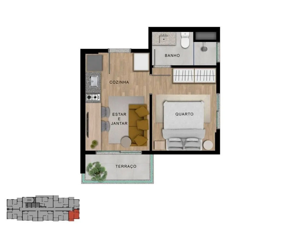 Apartamento, 2 quartos, 37 m² - Foto 7