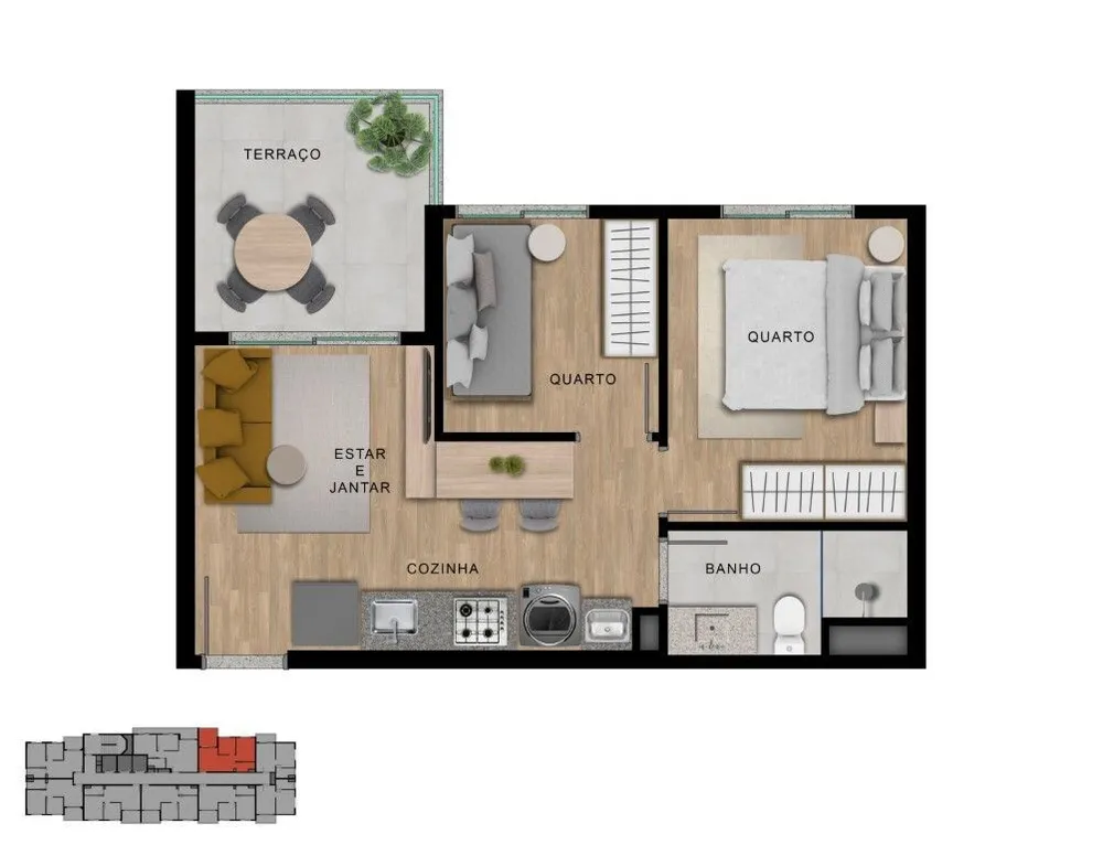 Apartamento, 2 quartos, 37 m² - Foto 8