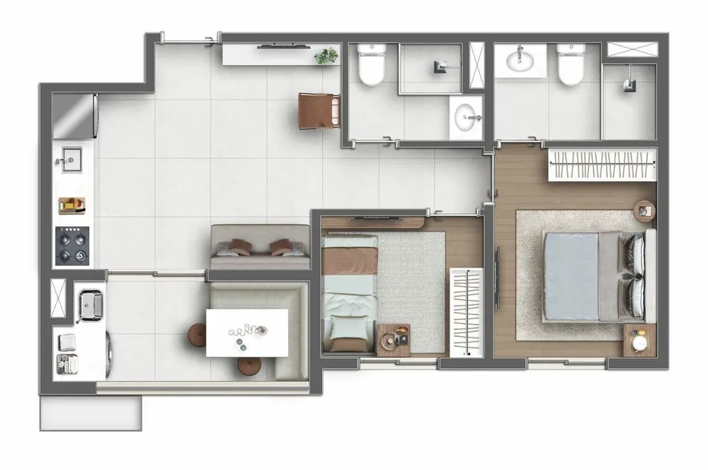Apartamento, 2 quartos, 44 m² - Foto 8