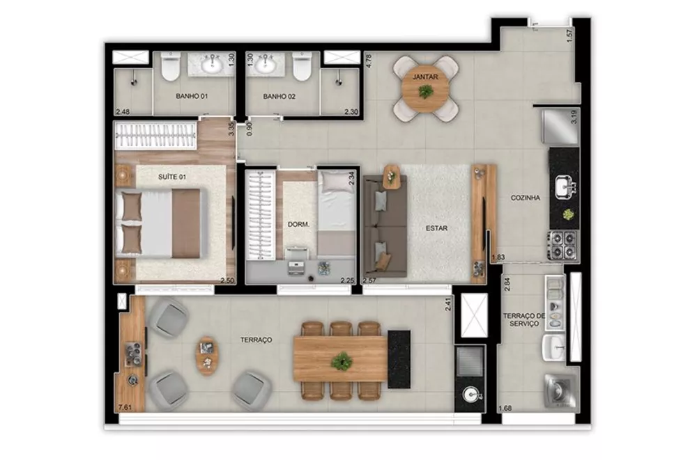 Apartamento, 2 quartos, 75 m² - Foto 8