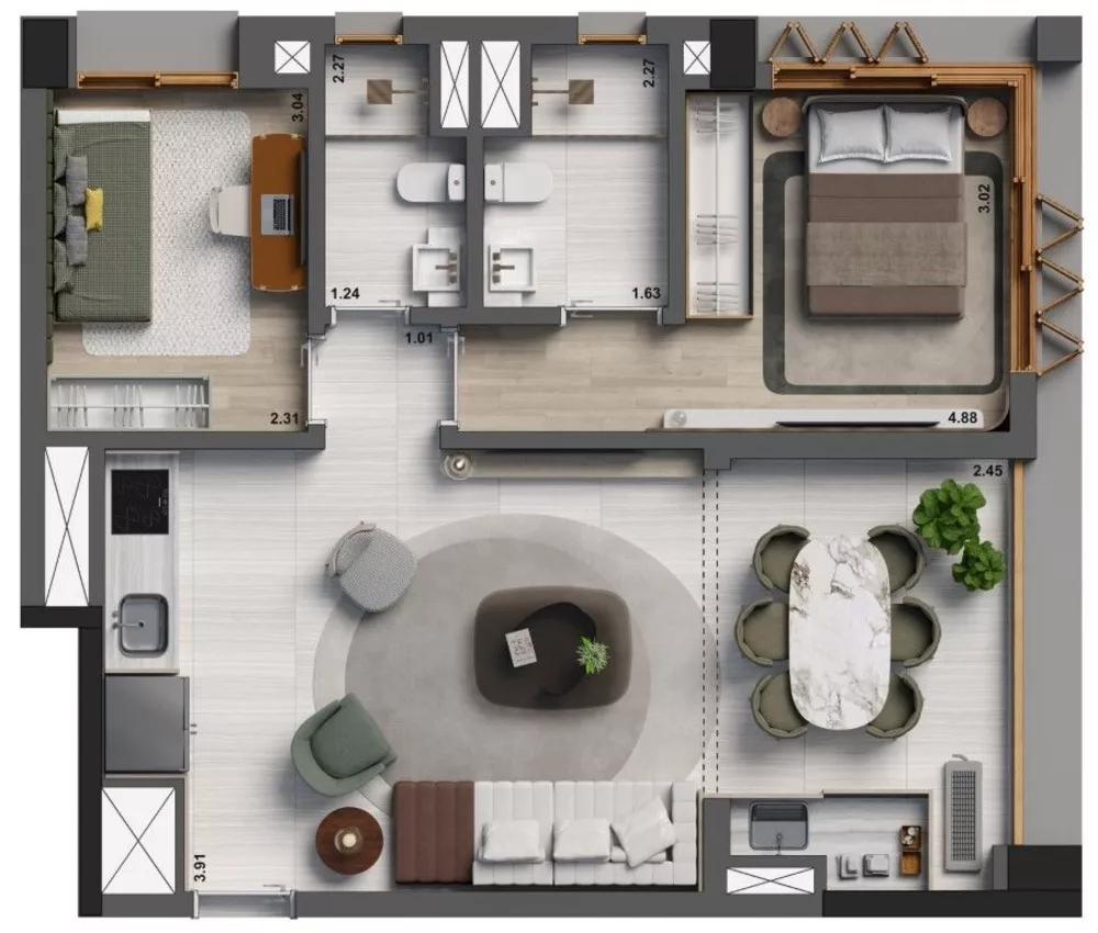 Apartamento, 3 quartos, 91 m² - Foto 2