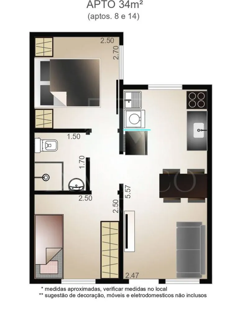 Apartamento, 2 quartos, 35 m² - Foto 16