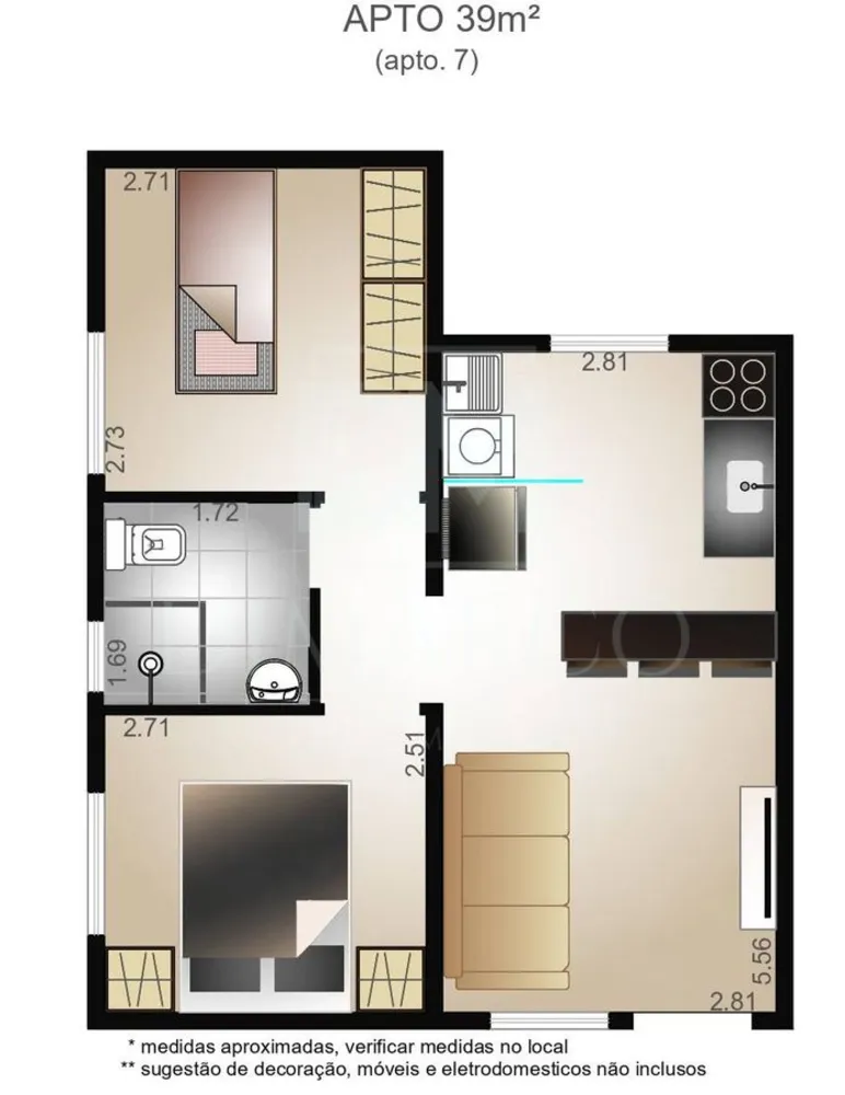 Apartamento, 2 quartos, 39 m² - Foto 16