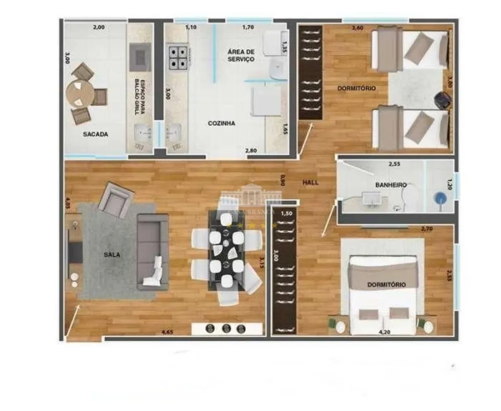 Apartamento, 2 quartos, 69 m² - Foto 2